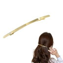 EZ PEACH バレッタ 大きめ シンプル 細 ライン セミマット パイプ メタル ヘアアクセサリー レディース バレッタ ヘアクリップ ヘアアクセサリー (...