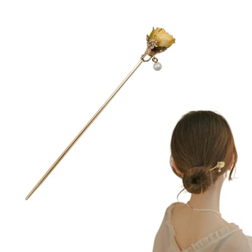 EZ PEACH 簪 バラ セット かんざし シンプル 金具 おしゃれ 簪パーツ アクセサリーパーツ 髪留め 浴衣 卒業式 団子 髪飾り 一本挿し チャーム (...