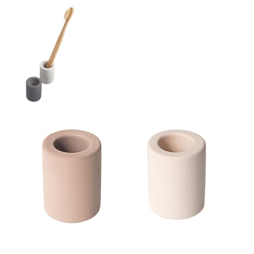 珪藻土 歯ブラシスタンド ハブラシスタンド 歯ブラシ立て 歯ブラシホルダー 洗面台 収納 吸水 防塵衛生 おしゃれ 2個入り (A)(3)
