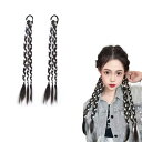 nalaina ヘアエクステ 三つ編み ウィッグ 編み込み ダンス エクステンション ポニーテール ウィッグ ツインテール エクステ ヘアアクセサリー 付け毛 ...