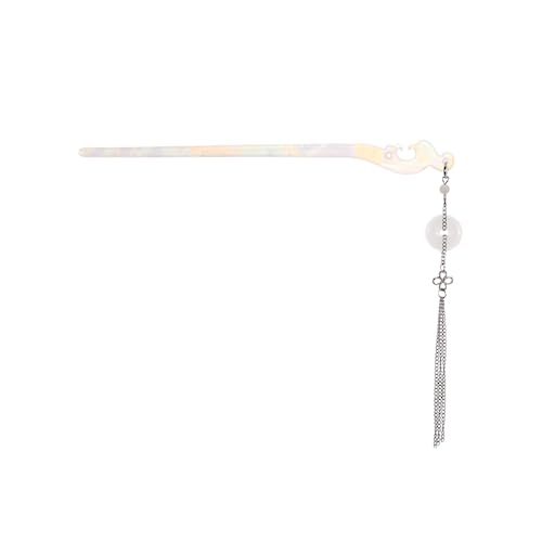 EZ PEACH べっ甲風 スティック かんざし ヘアスティック 一本挿し シンプル ヘアアクセサリー 浴衣 ゆかた (真珠色A)