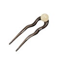 EZ PEACH Uピン プラスチック アセテート U字ピン レディース 飴玉 U字コーム かんざし 簪 ヘアピン 浴衣 七五三 成人式 髪 飾り 袴 着物 振袖 和装 卒業式 結婚式 髪留め ヘアアクセサリー 軽量 (波/乳白)