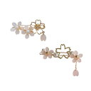 EZ PEACH 桜 花 パール ヘアピン ヘアクリップ 前髪 髪留め 髪飾り 和装 浴衣 和風 着物 ヘアアクセサリー 2点セット (桜set01)