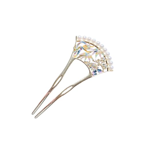 EZ PEACH 髪飾り パール 花ヘ ヘアコーム Uコーム 夜会巻き ら 簪 簡単ヘ 盛り髪 コーム 着物 浴衣 和装 夜会巻き ヘアピン お団子ヘアー 披露...