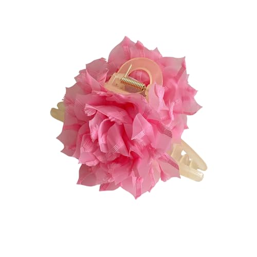 EZ PEACH ヘアクリップ 大きめ しっかりとまる バンスクリップ へあくりっぷ 髪留め クリップ 大きめしっかり 大 しっかりとまる 強力 オフィス 大人 おしゃれ 風呂バンス ヘアアクセサリー 高級造花 花ヘアクリップ 上品 可愛い (Cherry Pink)