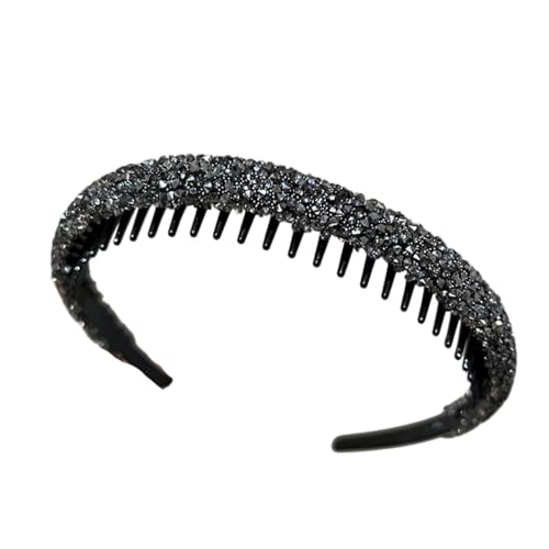 EZ PEACH カチューシャ シンプル キラキラと輝 べっラインストーン ラインストーン ヘッドアクセ ヘア デイリー ヘアアクセサリー カチューシャ 可愛い 前髪 髪留め 髪飾り 結婚式 発表会 入学式 (Hematite)