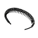 EZ PEACH カチューシャ シンプル キラキラと輝 べっラインストーン ラインストーン ヘッドアクセ ヘア デイリー ヘアアクセサリー カチューシャ 可愛い 前髪 髪留め 髪飾り 結婚式 発表会 入学式 (Black)