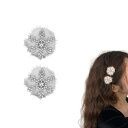 EZ PEACH ヘアクリップ メタル キラキラと輝 雪の結晶 毛玉 ふわふわ ヘアピン 前髪クリップ ヘアアクセサリー 女の子 髪飾り 可愛い おしゃれ 誕生...