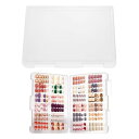 ネイル収納ケース ネイルチップ収納ケース ネイルチップケース ネイルパーツ収納ボックス 24x16.5x2cm 透明 蓋付き 防塵 24組のネイルを収納でき ネイルサンプルディスプレイ 家用 ネイルサロン用