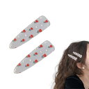 EZ PEACH 前髪クリップ 花 ヘアピン ヘアクリップ 前髪 髪留め 髪飾り 跡がつかないピン ヘアアクセサリー 2点セット (Baby Blue)