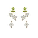 EZ PEACH イヤリング 揺れる 鈴蘭花 甘い気質の小さな新鮮な白い 人気 花 可愛い ロング 花びら アクセサリー キラキラ 上品 ファッション 耳飾り ...