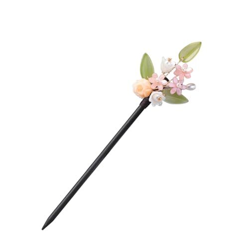 EZ PEACH 簪 かんざし シンプル おしゃれ 簪パーツ アクセサリーパーツ 髪留め 浴衣 卒業式 団子 髪飾り 一本挿し チャーム (花々02)