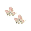 EZ PEACH バンスクリップ ミニ ヘアアクセサリー レディース ヘアクリップ 小さめ 蝶 パール 髪留め ヘアピン 髪飾り 2個セット (蝶/桜)