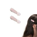 EZ PEACH 前髪 ヘアクリップ ヘアピン パール ハート ぱっちん留め 前髪 ヘアアクセサリー おしゃれ 2本セット 可愛い おしゃれ 普段使い 結婚式 卒業式 入学式 パーティ誕生日 記念日 女性 レディース (Pink02)