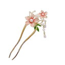 EZ PEACH かんざし スティック かんざし ヘアスティック 簪 花 パール 簪パーツ 一本挿し シンプル ヘアアクセサリー 浴衣 ゆかた 和装小物 (Pi...