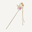 EZ PEACH かんざし スティック かんざし ヘアスティック 簪 蝶 桜 花 パール 簪パーツ 一本挿し シンプル ヘアアクセサリー 浴衣 ゆかた 和装小物 (藤色)