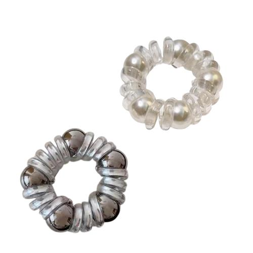 EZ PEACH ヘアゴム 電話コード型ヘアゴム パール 太め髪ゴム 跡がつかない 人気パステルカラー スパイラルヘアゴム おしゃれヘアアクセサリー 髪留めゴム...