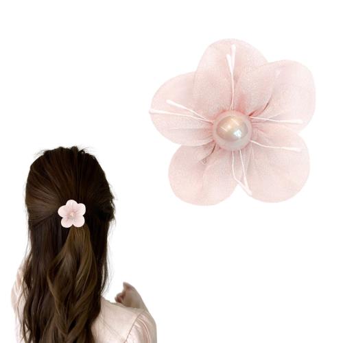EZ PEACH 髪飾り クリアビーズ お花 キラキラ 髪留め 髪飾り ヘアアクセサリー レディース 結婚式 パーティー 入学式 お呼ばれ 卒業式 和装 成人式 振袖 浴衣 (桜)