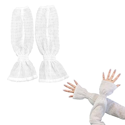 nalaina アームカバー 肘カバー レディース 可愛い uvカット手袋 アームカバー 日焼け防止 腕カバー 通気性 冷感 夏用 紫外線対策 運転用 左右セット ブルー(4)