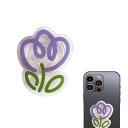 スマホリング かわいい アクリル フラワー ケース スマホケース スマホ小物 お花 スマホ グリップトック グリップトーク スマホグリップ ホールドリング 落下防止 かわいい (チューリップ/Purple)