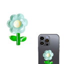 スマホリング かわいい アクリル フラワー ケース スマホケース スマホ小物 お花 スマホ グリップトック グリップトーク スマホグリップ ホールドリング 落下防止 かわいい (花/Blue)