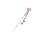 EZ PEACH 蝶々 パール ヘアピン ヘアクリップ 前髪 髪留め 髪飾り 和装 浴衣 和風 着物 ヘアアクセサリー (桃色)