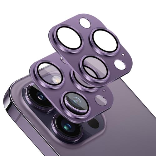 2枚セット 対応 iPhone 14 Pro / iPhone 14 Pro Max カメラフィルム 2枚 対応 アイフォン14プロ / アイフォン14プロマックス カメラ レンズ 保護カバー アルミ合金製＋AR高透過率 強化ガラス カメラ保護フィルム 黒縁取り 露出オーバー防止 対応 いphone14pro / いphone14pro