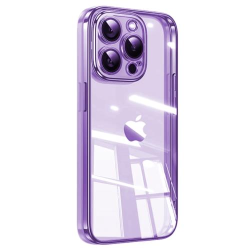 Tecxin iPhone15Pro用スクエアメッキケースiPhone 15proケース用ソフトクリアTPUバックカバー耐衝撃 (iPhone15 pro ダークパープル)