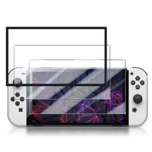 JCJCLY 対応 Switch2 ガラスフィルム 7.9インチ2枚入り+ガイド枠付き 国産旭硝子素材製 強化ガラス 保護 フィルム「硬度9H 耐衝撃 飛散防止...