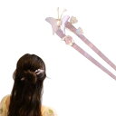 EZ PEACH 髪飾り べっ甲 パール 花ヘ 星ヘ 蝶ヘ ヘアコーム Uコーム 夜会巻き ら 簪 簡単ヘ 盛り髪 コーム 着物 浴衣 和装 夜会巻き ヘアピン お団子ヘアー 披露宴 花嫁など (蝶+花+パール/薄い紫色)