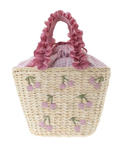 [メゾン ド フルール] ハンドバッグ チェリーメイズフリルハンドルカゴバッグ レディース ピンク