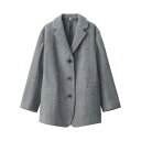無印良品 婦人 再生ウール混ジャケットコート レディース BD0ZGA4A グレー柄 婦人XL