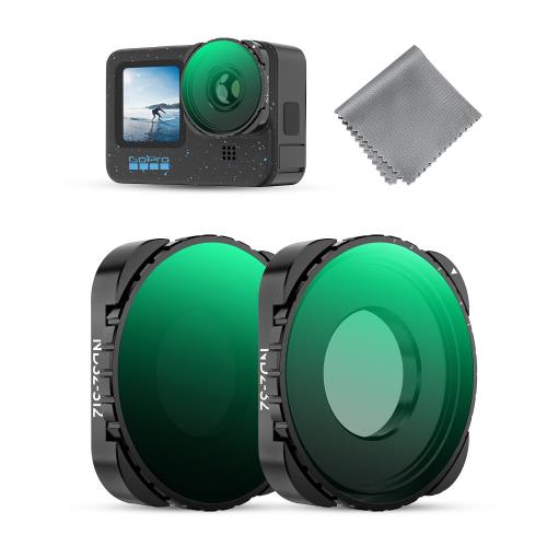 KF Concept 可変NDフィルターキット ND2-32+ND32-512 GoPro 13/12/11/10/9対応 高透過率 ナノコーティング 防水設計 長時間露光/動画撮影用