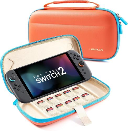 JSAUX スリムキャリングケース Nintendo Switch 2 (2025) 対応、10枚のゲームカード収納スロット付き ..