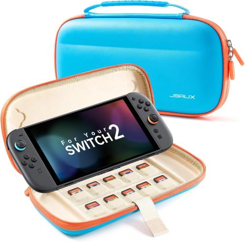 JSAUX スリムキャリングケース Nintendo Switch 2 (2025) 対応、10枚のゲームカード収納スロット付き ..