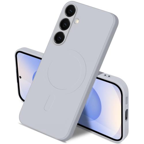 Galaxy S25 ケース Magsafe対応黄ばみにくい 耐黄変 耐衝撃 米軍MIL規格取得 マグネット搭載 SC-51F シリコン カバー ギャラクシーS25 スマホケース 液体シリコーン 軽量 薄型 ワイヤレス充電対応 ストラップホール付き 滑り止め 落下防止（グレー）