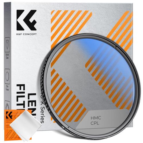 KF Concept 55mm PLフィルター 偏光フィルター コントラスト 反射調整用 薄枠 CPLフィルター 1枚クリーニングクロス付属（Nano-Klear）