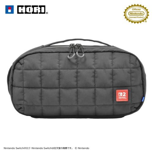 任天堂ライセンス商品キルティングミディアムポーチ for Nintendo Switch™ 2 ブラックSiwtch2・旧Switc..