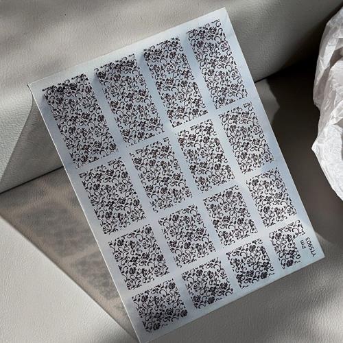 EZ PEACH ネイルシール リボン ネイルステッカー リボン 立体 レース 可愛い ネイル用シール 3d 透明 蝶結び 自己粘着 (Black02)