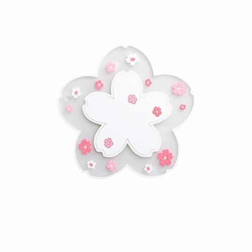 EZ APPLE シリコンコースター 可愛い 桜コースター 桜 コースター 安定性 水切りマット 速乾 滑りにくい シンプル おしゃれ 桜コースター 花柄マグカップピンクコースター ドリンク コーヒー 鍋敷き 紅茶用 (白い-直径約16cm)