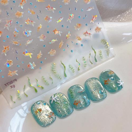 楽天FIDELAEZ PEACH ネイルシール 可愛いネイルシール 春 夏 飴 お菓子 夏祭り 萌え萌え 食品サンプル 面白い ネイルステッカー 5D 透明 エレガント感 立体感 可愛い 自己粘着 貼るだけ ネイルアート （金魚）