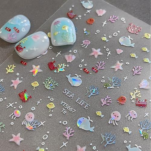 EZ PEACH ネイルシール 可愛いネイルシール 夏祭り 春 夏 海の生き物 夏 サマー 貝 海 萌え萌え 面白い..