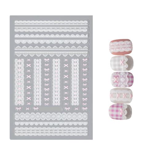 EZ PEACH ネイルシール リボン ネイルステッカー リボン 立体 レース 可愛い ネイル用シール 3d 透明 ..