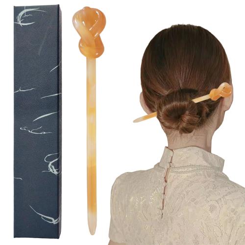 DY.2ten かんざし 一本挿し 簪 からませ飴型 シンプル 優雅 髪飾り べっ甲風 一本簪 普段使い 和装小物..