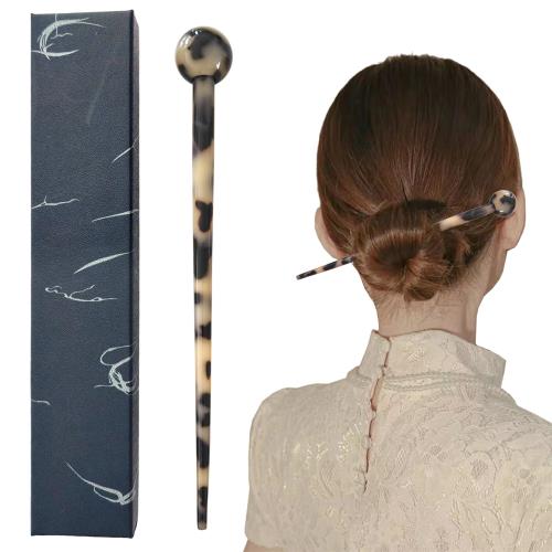 DY.2ten かんざし 一本挿し 簪 玉飾り付き 髪飾り 髪留め シンプル 一本簪 べっ甲風 ヘアピン 普段使い..