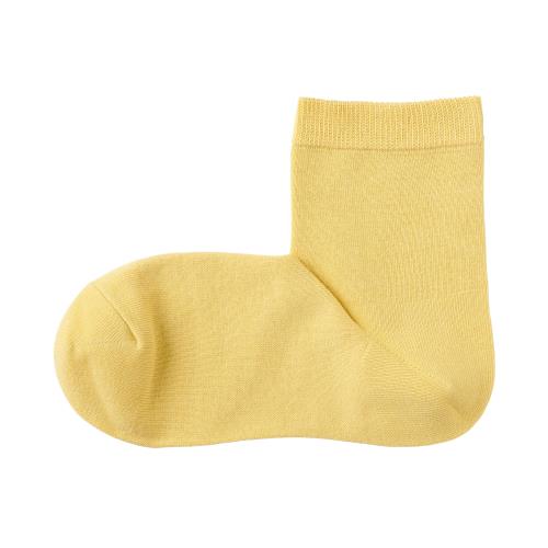 無印良品 婦人 足なり直角 履き口やわらか ショート丈靴下 (口ゴムなし・三層) レディース DAI25A5S ライトマスタード 23～25cm