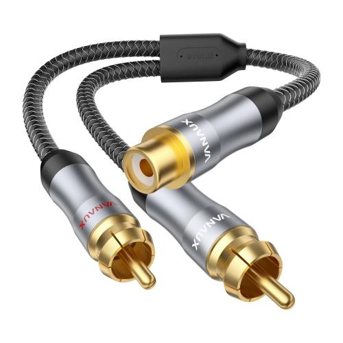 RCA分配ケーブル RCA Yスプリッター 1メス- 2オス サブウーファーケーブル Y型 同軸デジタルケーブル ..