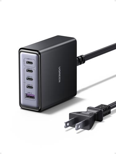 UGREEN 充電器 Type-C 65W 5ポート PD 卓上急速充電器USB-C×4 USB-A×1同時充電可能 PD/QC4 /PPS規格対応 電源ケーブル付き PSE技術基準適合 iPhone16-8シリーズ/GalaxyS24-S10シリーズ/Xperia/Pixel Pro/Macbook/スマホ/タブレット/ノートPCなどに対応