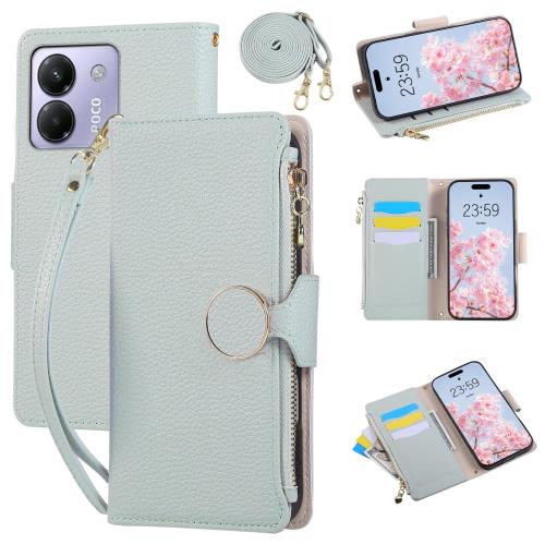 Rosbtib Xiaomi POCO M7 Pro 5G ケース 手帳型 ショルダー 財布型カバー シャオミ ポコm7プロ 5g ケース 手帳型 おしゃれ ファスナー型 小銭入れ カード収納 poco M7 pro 手帳型ケース 手首/肩掛けストラップ付 マグネット式 スタンド機能 スマホケース 可愛い シンプル 女性