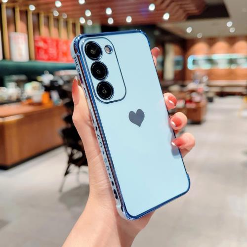 QLTYPRI 対応 Galaxy A36 5G ケース docomo SC-54F TPU カバー ハート 模様 おしゃれ 韓国 可愛い シンプル 薄型 軽量 レンズ保護 耐衝撃性 スマホケース ワイヤレス充電対応 ストラップホール付き ギャラクシーA36 ケース - グレーブルー